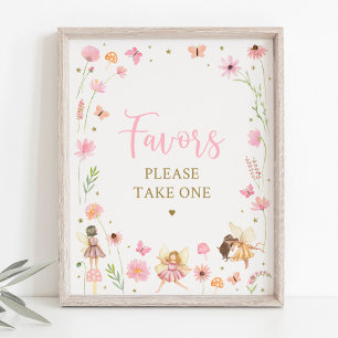 Magical Fairy Garden Floral Birthday Favour Sign
