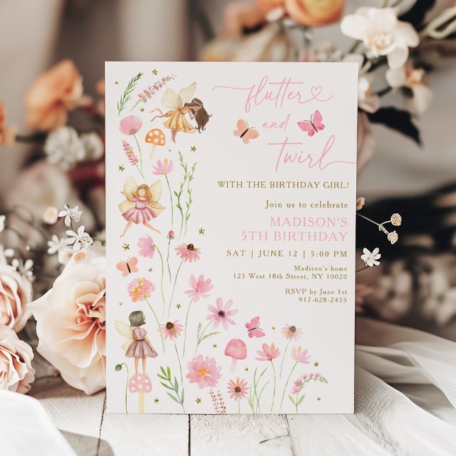 Magical Fairy Garden Floral Birthday Invitation (Creator Uploaded)