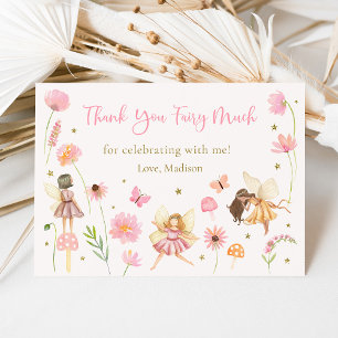 Magical Fairy Garden Floral Birthday Thank You Card