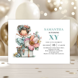 Magical Fairy Girl 1st Birthday Whimsy Cute invite
