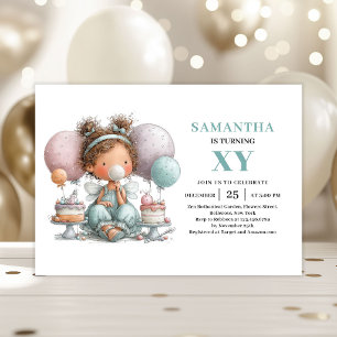 Magical Fairy Girl 1st Birthday Whimsy Cute invite