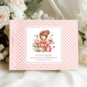 Magical Fairy Girl 3rd Birthday Blush Pink Guest  Book