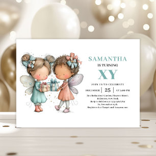 Magical Fairy Girl 4th Birthday Whimsy Cute invite