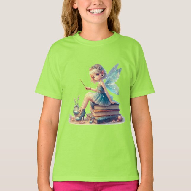 Magical Fairy Girl Back to School Girl's T-Shirt (Front)