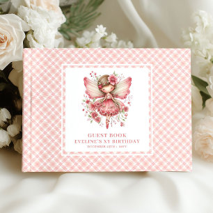 Magical Fairy Girl Birthday Blush Pink Guest book