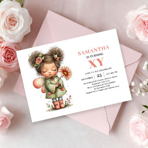 Magical Fairy Girl Birthday Pink Floral Pastel Invitation