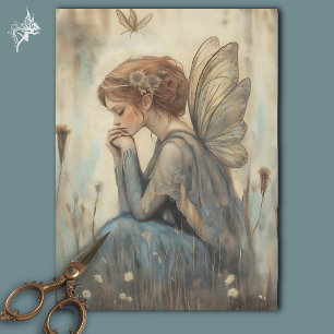 Magical Fairy in A Meadow Muted Blue and Beige  Tissue Paper