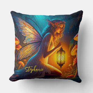Magical Fairy In The Fantasy Garden  Cushion