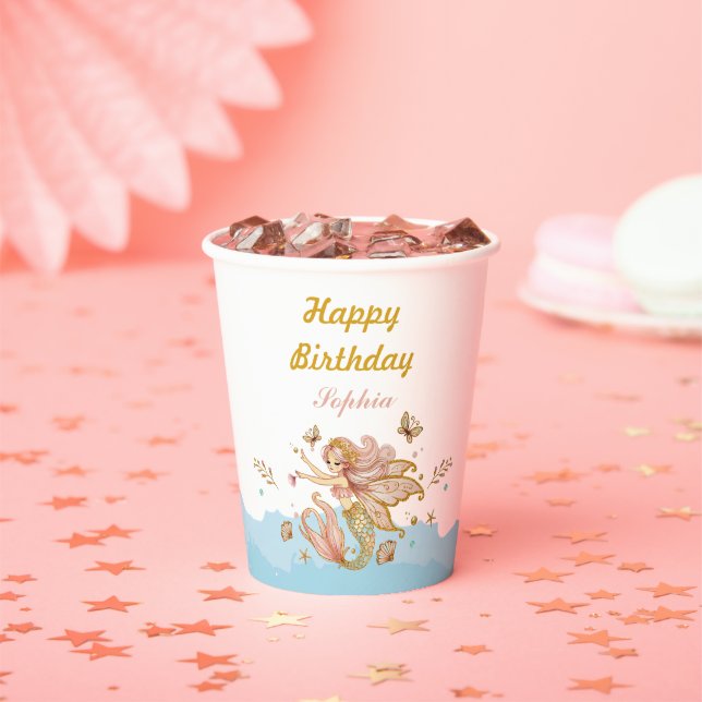 Magical Fairy Mermaid Girl's Birthday Party Paper Cups (Insitu)