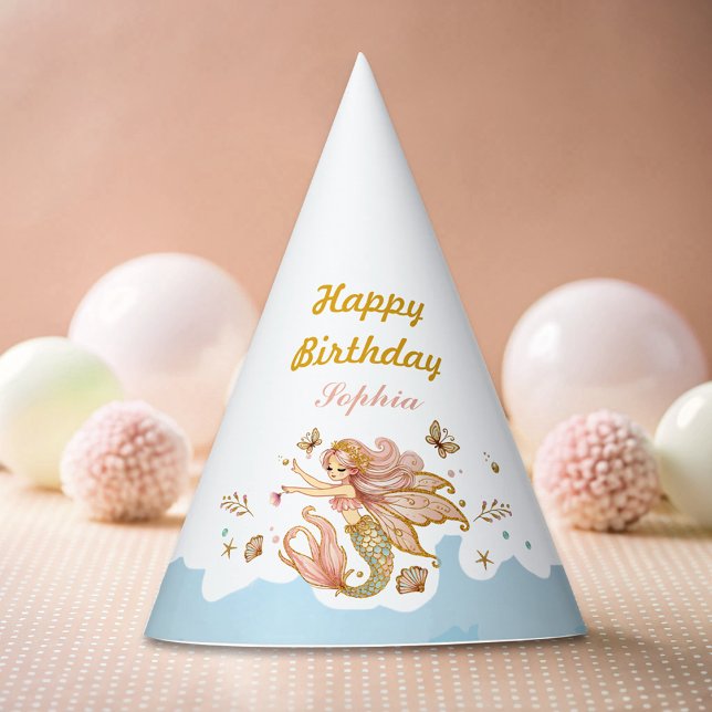 Magical Fairy Mermaid Girl's Birthday Party Party Hat (Creator Uploaded)