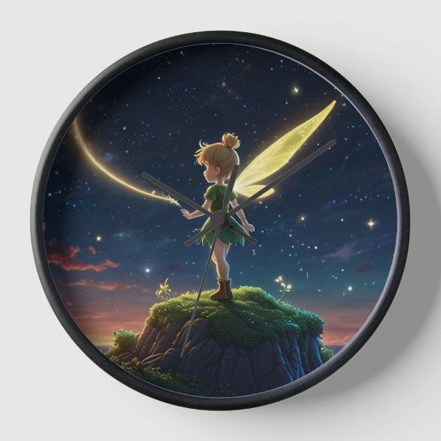Magical Fairy Moon Wall Clock (Front)