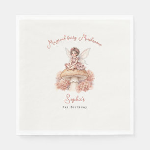 Magical Fairy Mushroom 3rd birthday Napkin