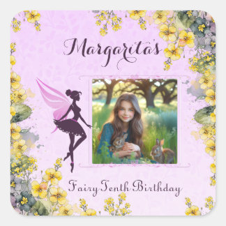 Magical Fairy party decorations Square Sticker
