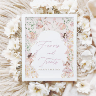 Magical Fairy Pink Girls Favours and Treats Sign