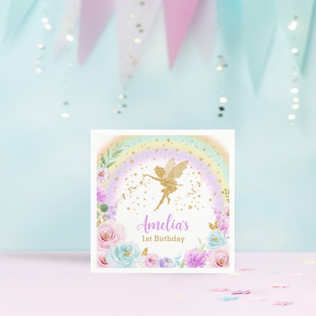 Magical Fairy Rainbow Birthday Napkins (Creator Uploaded)
