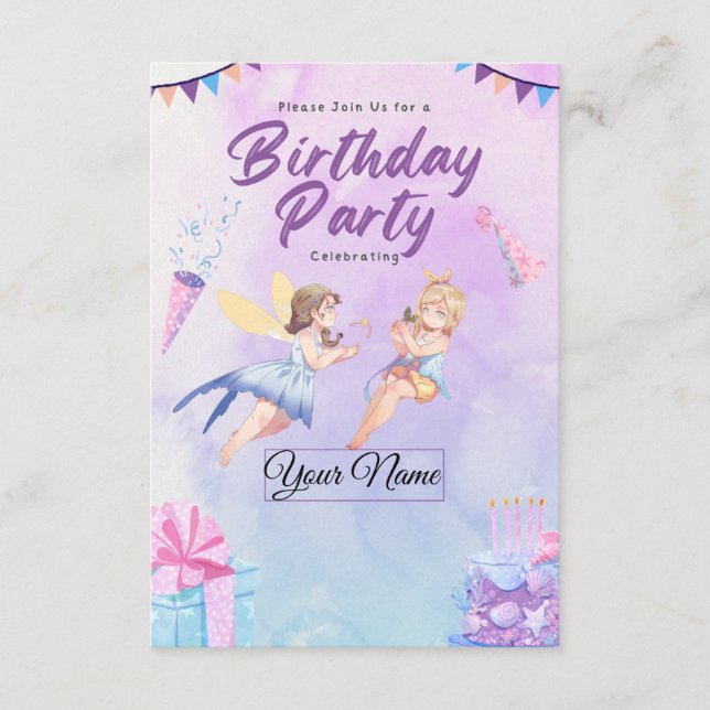 Magical Fairy Tale Birthday Party Invitation (Front)