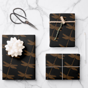 Magical Fairy Tale Fantasy Dragonfly Wrapping Paper Sheet