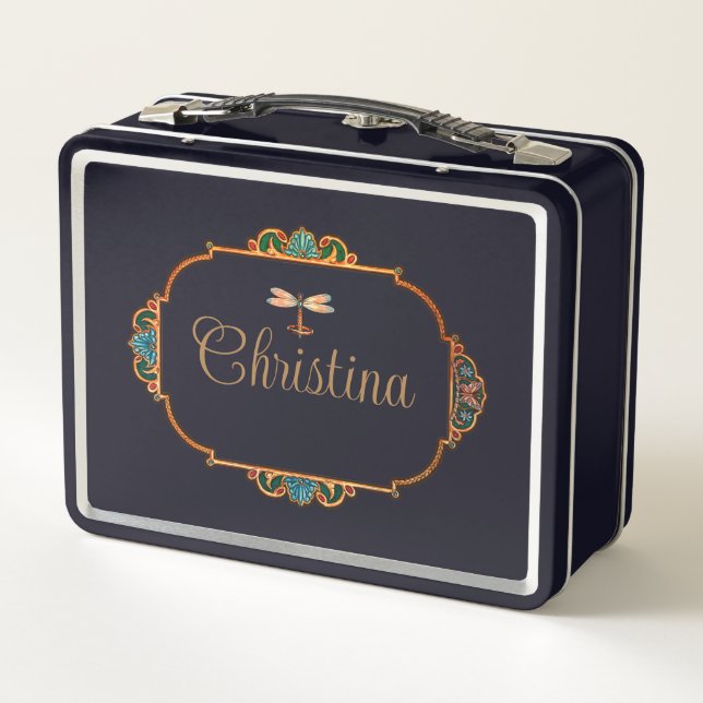 Magical Fairy Tale Fantasy Personalised Metal Lunch Box (Back)