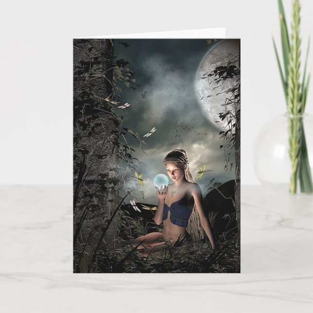 Magical Fairy Tale Full Moon Friendship Blank Card (Front)