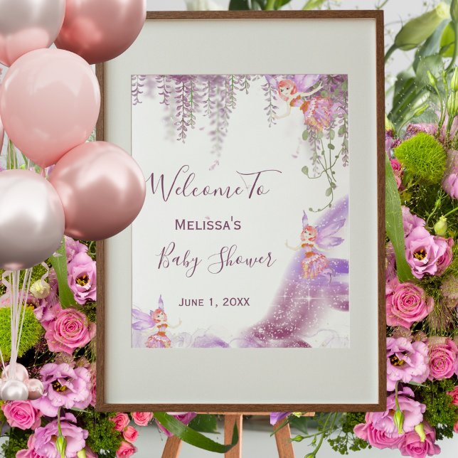 Magical fairy welcome sign baby shower poster  (Creator Uploaded)