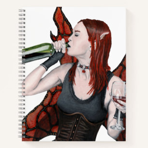 Magical Fairy Wine Bottle Fantasy Art Notebook