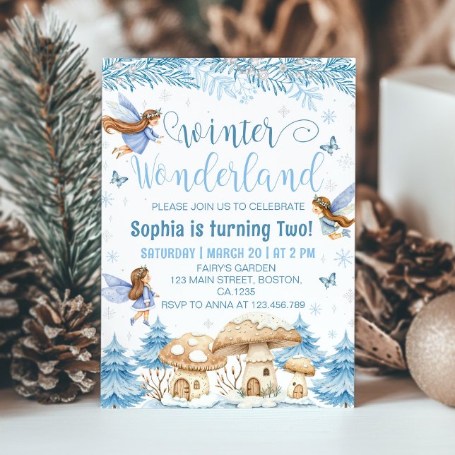 Magical Fairy Winter Wonderland Birthday Invitation (Creator Uploaded)