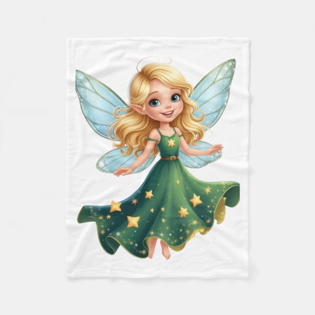 Magical Fairy with Stars Kids Throw Blanket (Front)