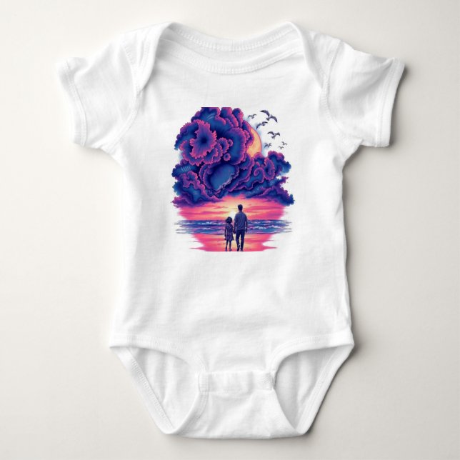 Magical family's baby bodysuit (Front)
