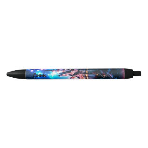 Magical Fantasy Castle Custom Script Name Black Ink Pen