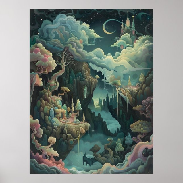 magical fantasy landscape magical mystery print (Front)