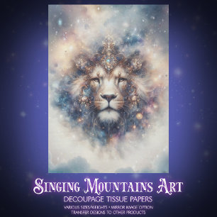 Magical Fantasy Lion Decoupage Tissue Paper