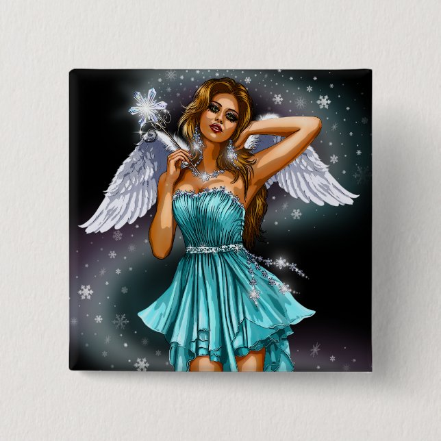 Magical Female Fairy 15 Cm Square Badge (Front)