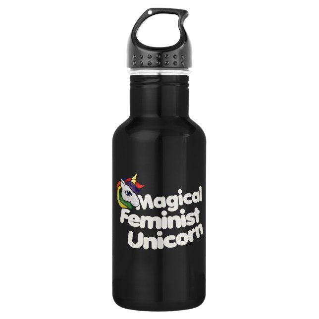 magical feminist unicorn 532 ml water bottle (Front)