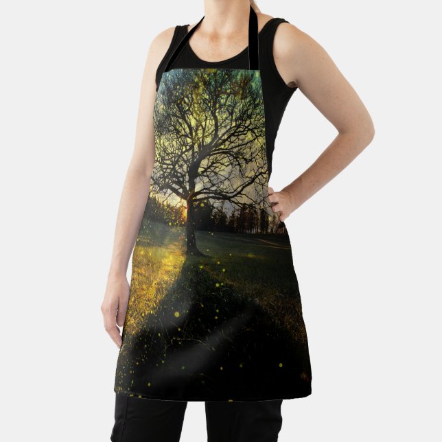 Magical fireflies dreamy landscape apron (Insitu)