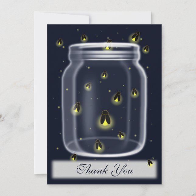 magical fireflies mason jar thank you cards (Front)