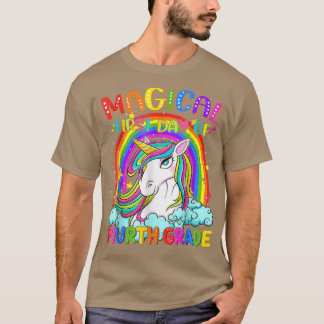 Magical First Day Of Fourth Grade Unicorn Back To  T-Shirt