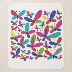 Magical Flight of Butterflies Sherpa Blanket