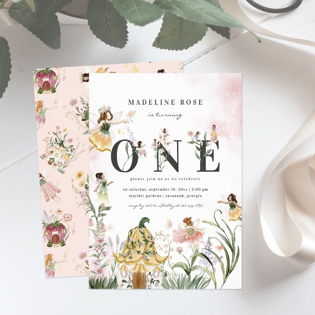 Magical Floral Fairy 1st Birthday Party Invitation (Creator Uploaded)