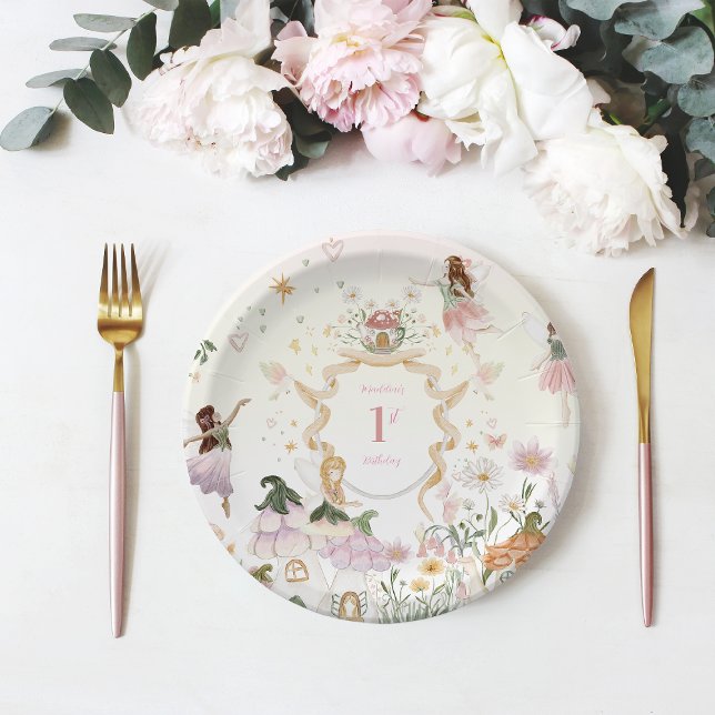 Magical Floral Fairy Birthday Party Paper Plate (Creator Uploaded)