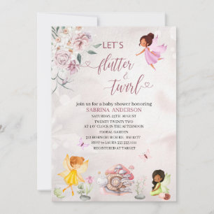 Magical Floral Fairy Princess baby shower Invita Invitation