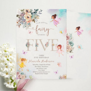 Magical Floral Fairy Princess is turning five  wat Invitation