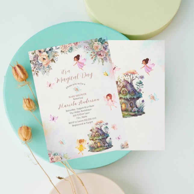 Magical Floral Fairy Princess  watercolor Baby Sho Invitation (Creator Uploaded)