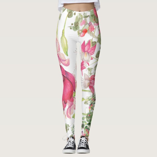 magical Floral garden all over printed leggings (Front)