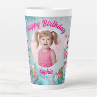 Magical Floral Unicorn Photo Girly Birthday  Gift