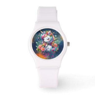 Magical Floral Unicorn Trendy Name Girly Gift Watch