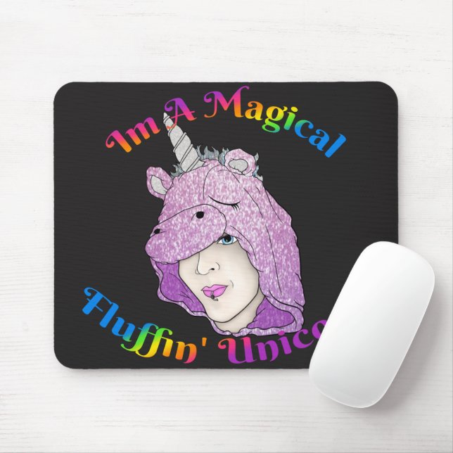 Magical Fluffin Unicorn Mousepad (With Mouse)