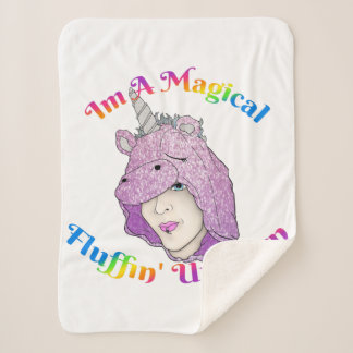 Magical Fluffin Unicorn Small Sherpa Blanket