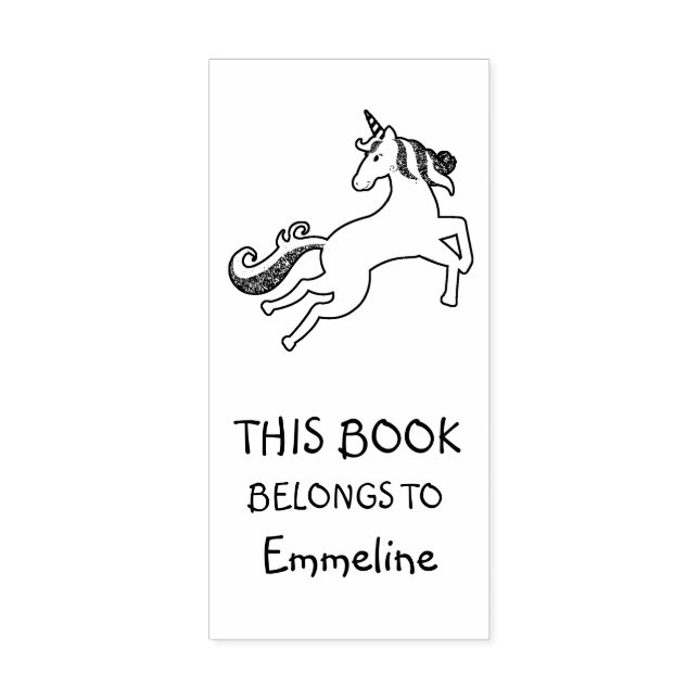 Magical Flying Unicorn Personalised Book Stamp (Imprint)