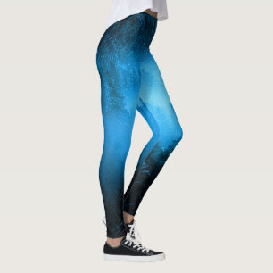 Magical fog in snowy spruce forest leggings