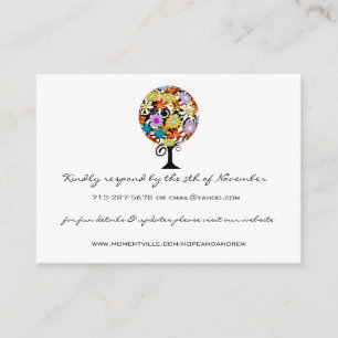 Magical Forest Circle of Love Flower Tree Wedding Enclosure Card